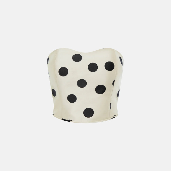 Polka-dot bustier top