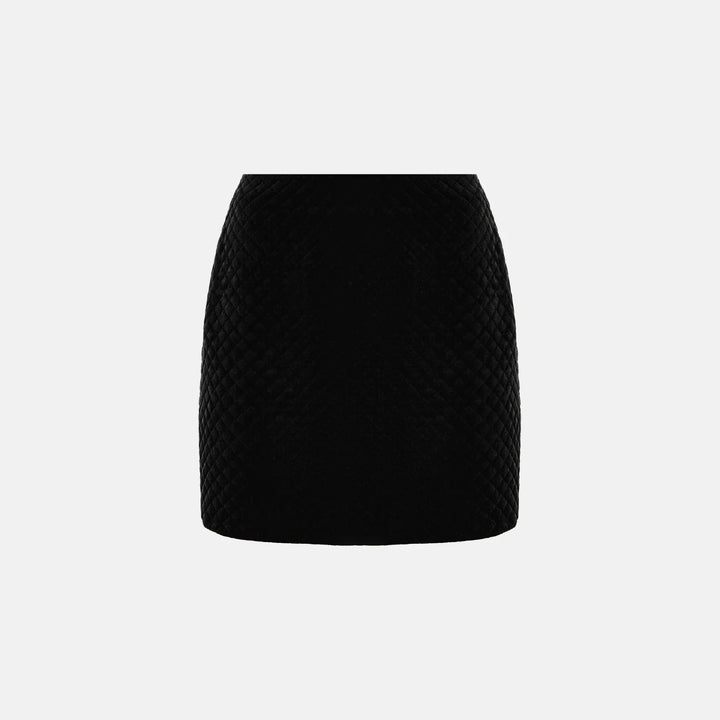 Quilted velvet mini skirt