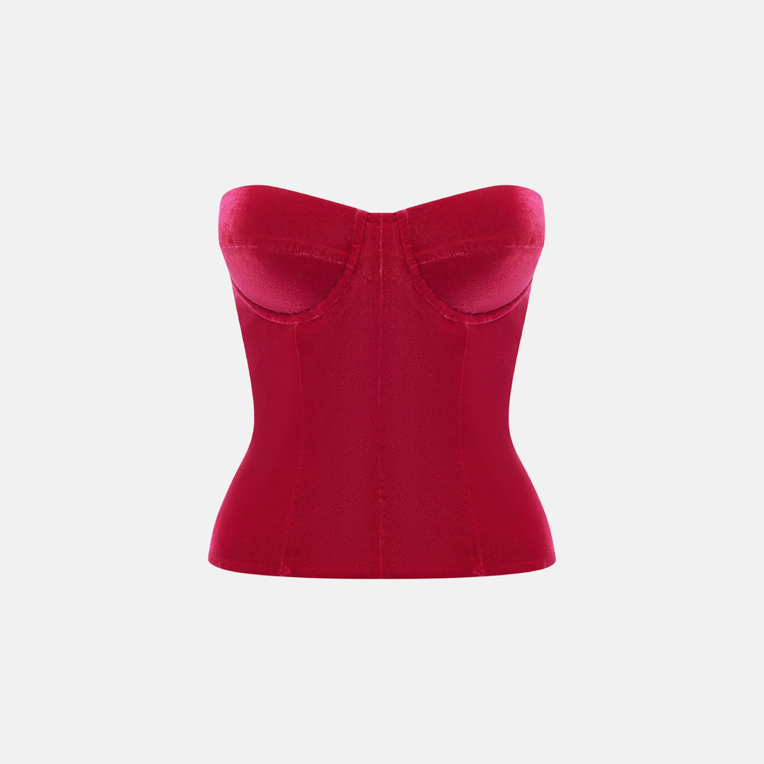 Velvet bustier top