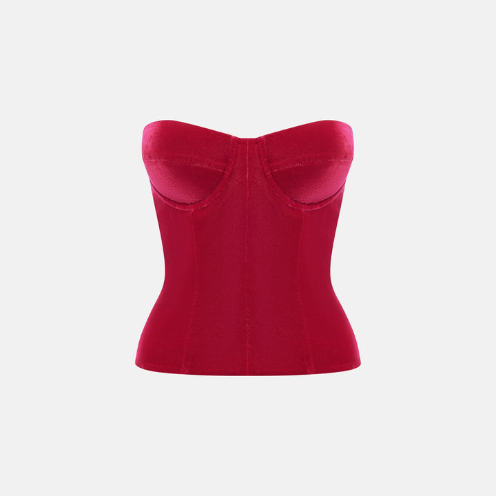 Velvet bustier top