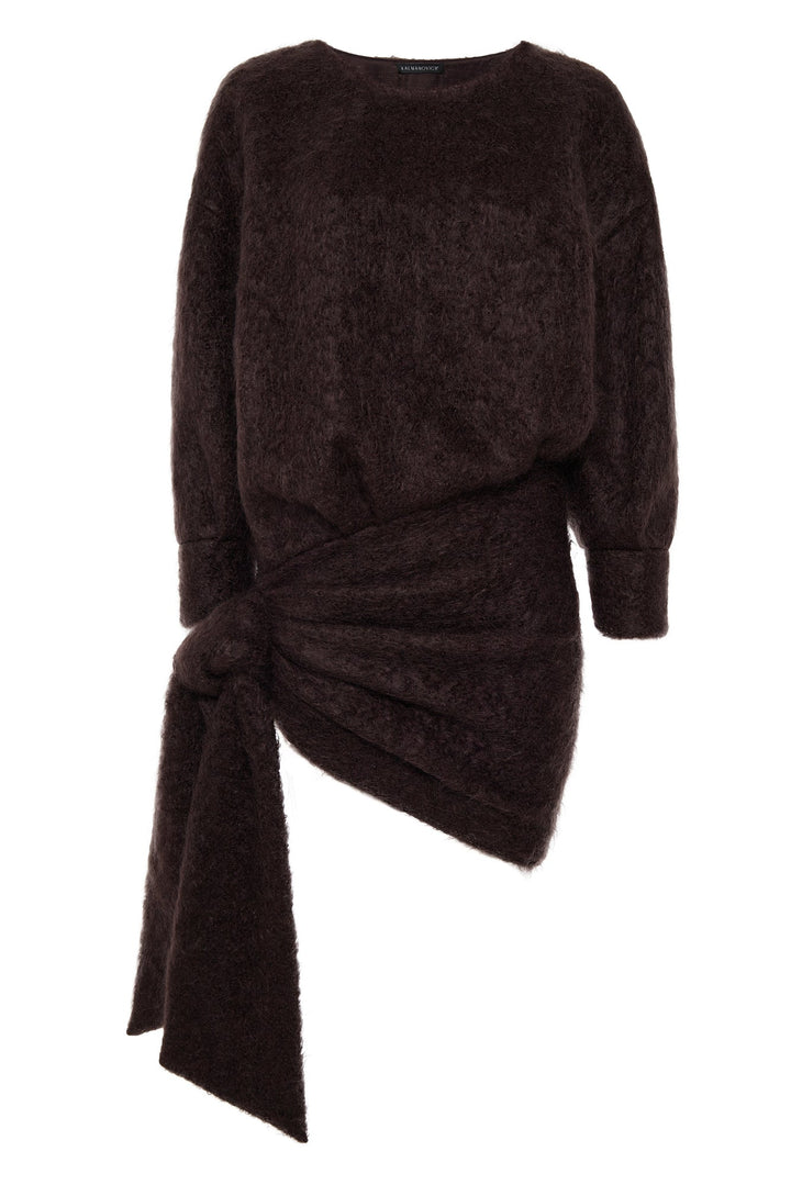 Mohair mini dress with draping