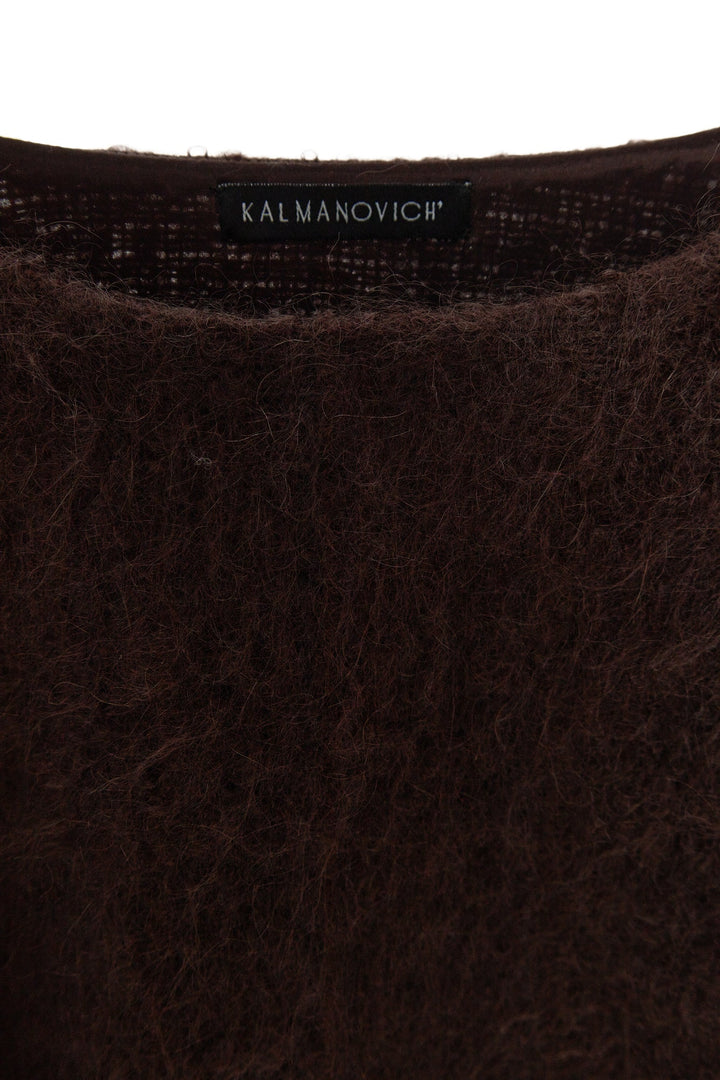 Mohair mini dress with draping