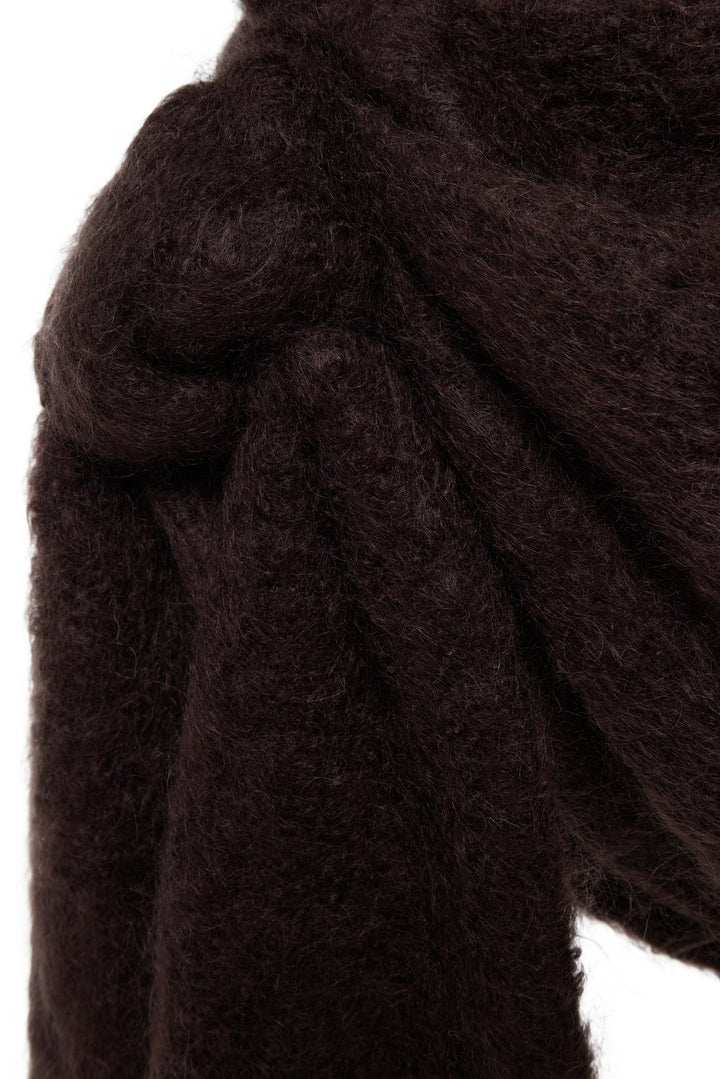 Mohair mini dress with draping