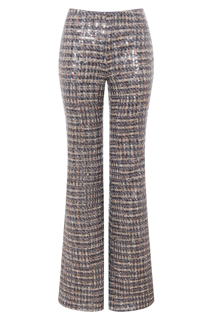 Tweed flared trousers