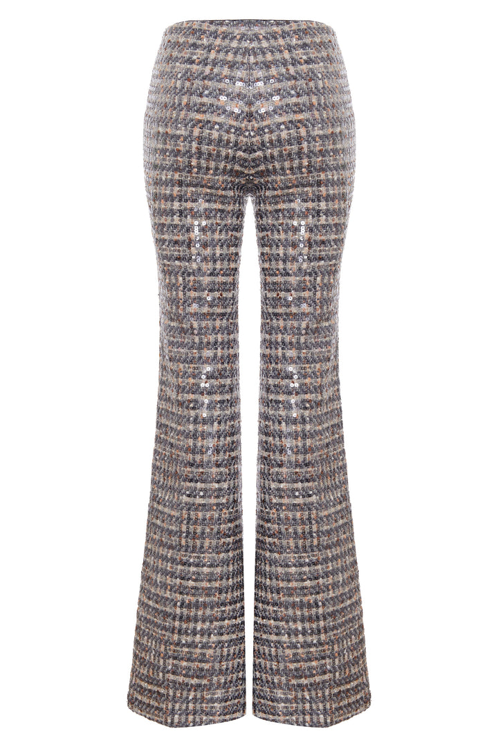 Tweed flared trousers