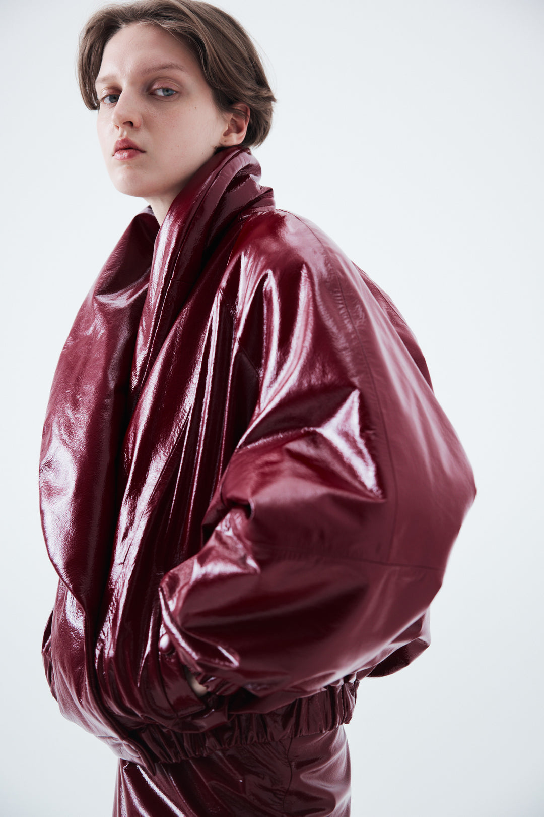 Genuine leather bomber jacket