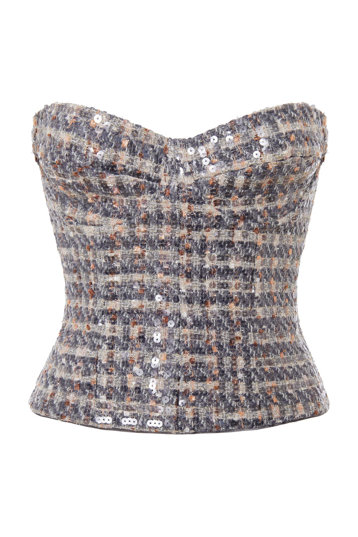 Tweed top-bustier