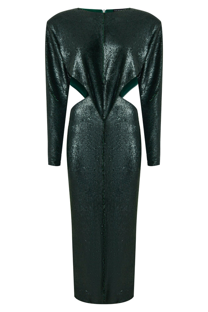 Sequin gown with cutouts