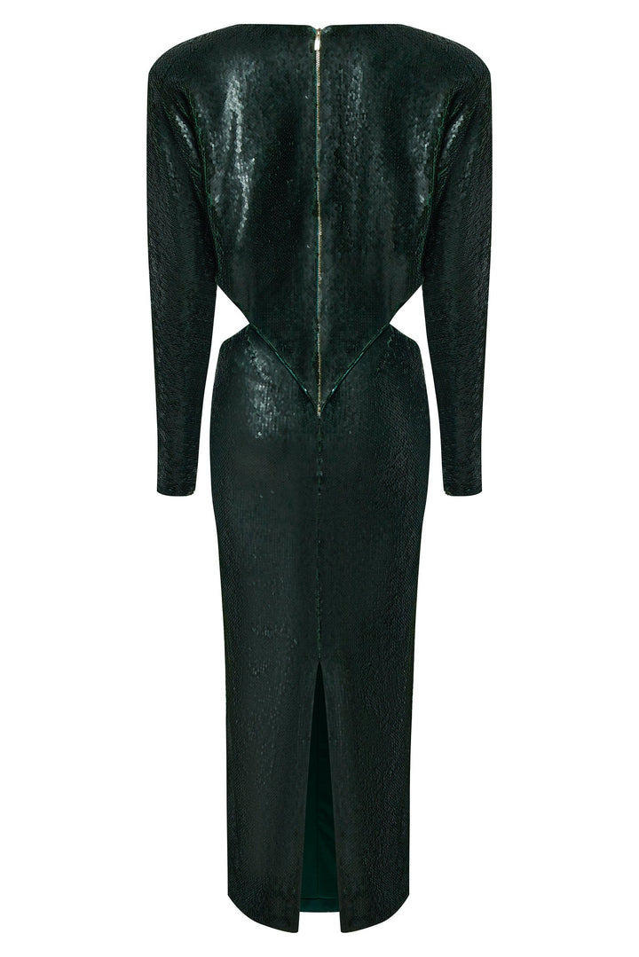 Sequin gown with cutouts