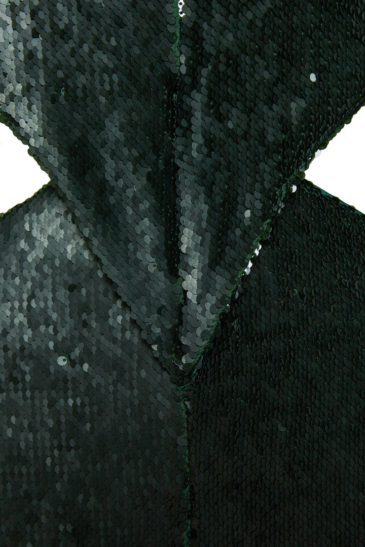 Sequin gown with cutouts