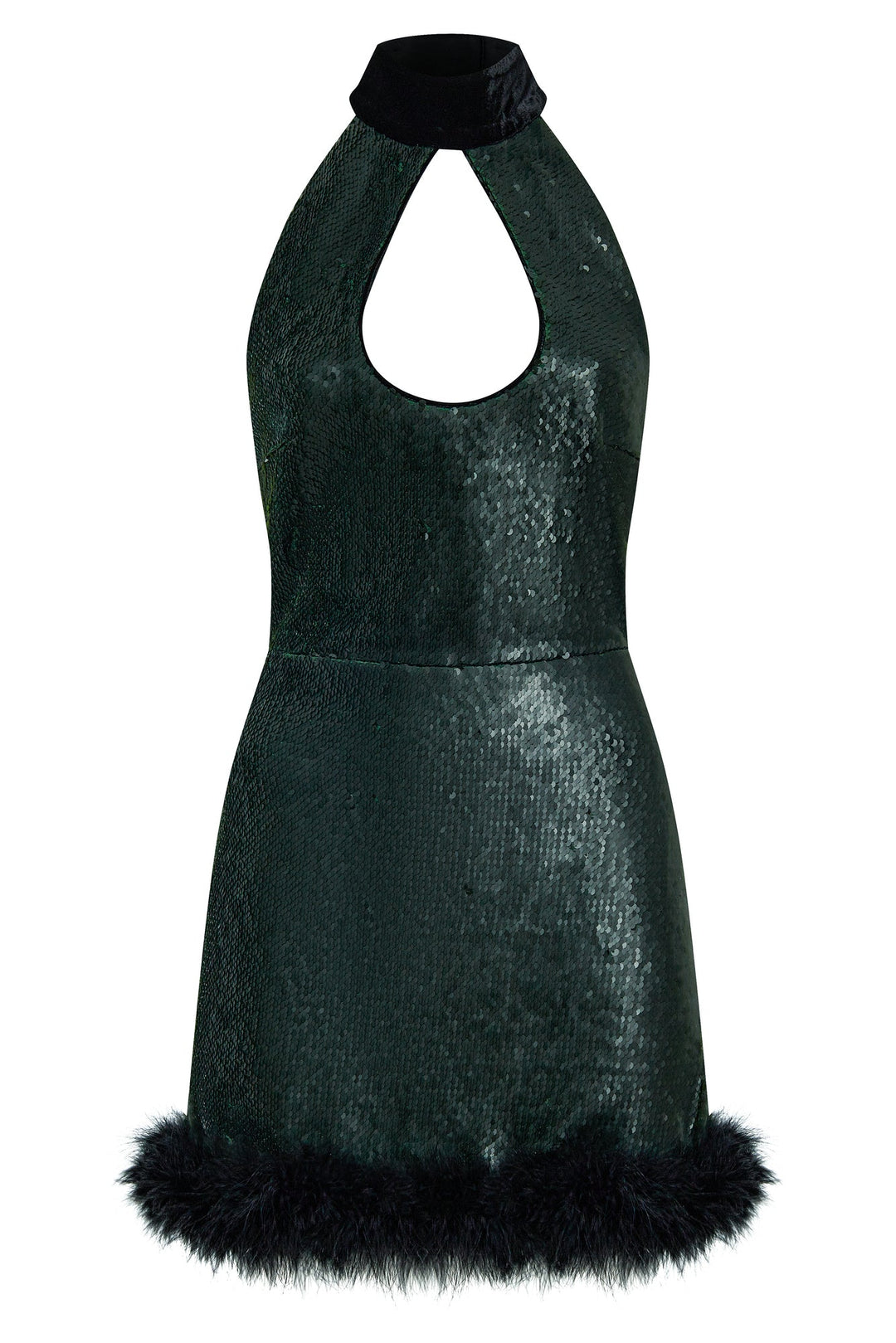 Mini dress with marabou feather trim Kalmanovich EN Mini dress with marabou feather trim Kalmanovich EN