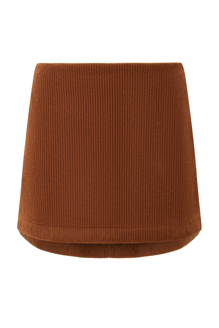 Corduroy cropped mini-skirt