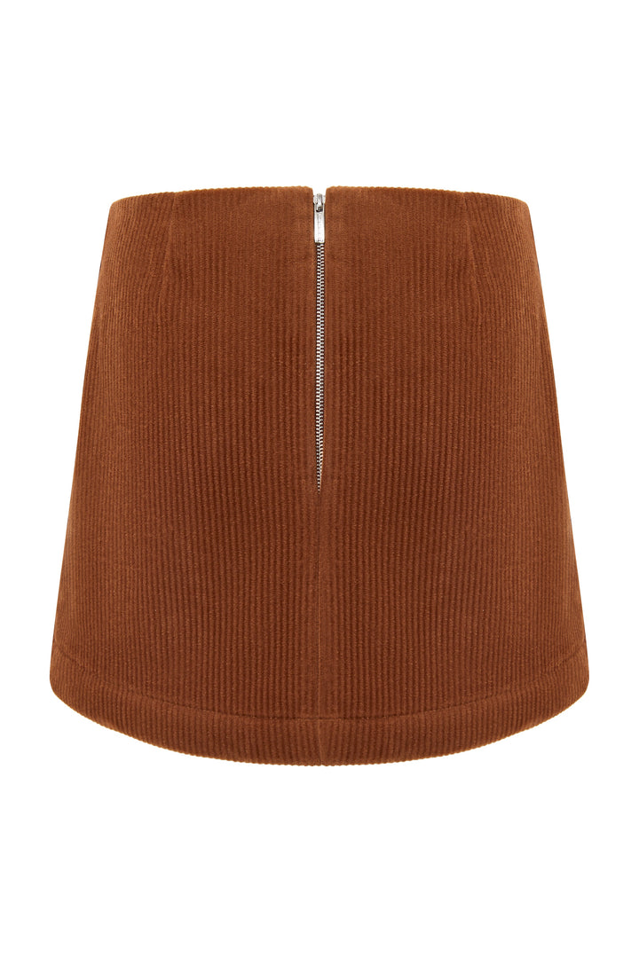 Corduroy cropped mini-skirt