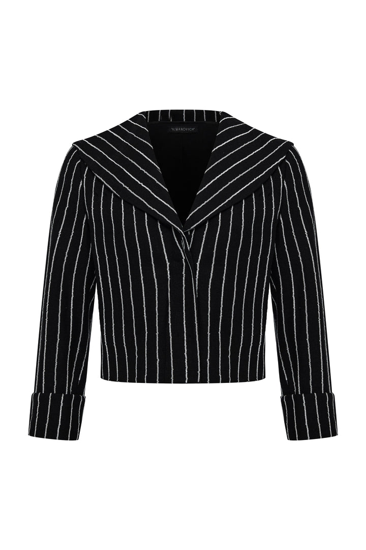 Striped linen blazer