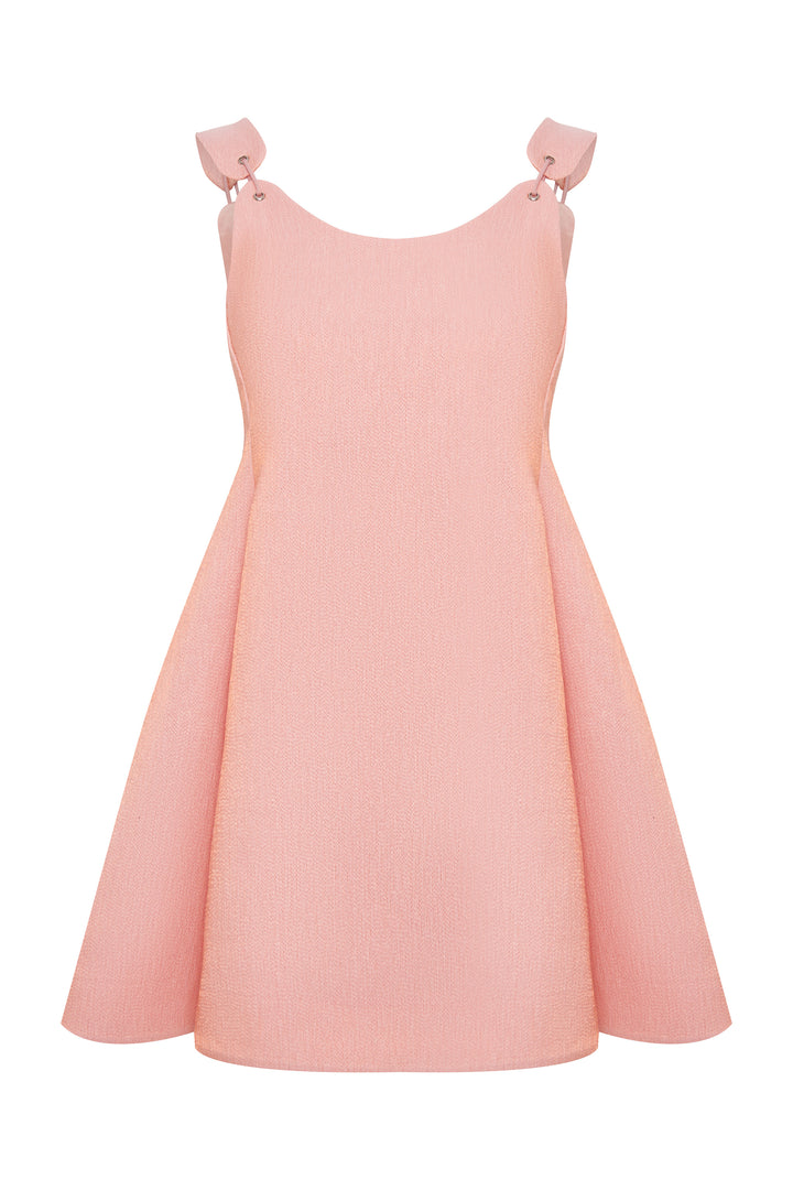 A-line metallic-thread mini dress