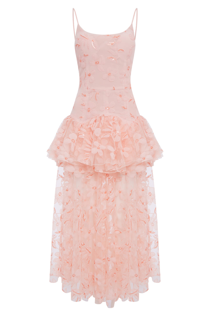 Floral appliqué sundress