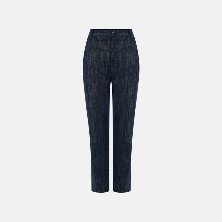 High-waisted jeans with pleats