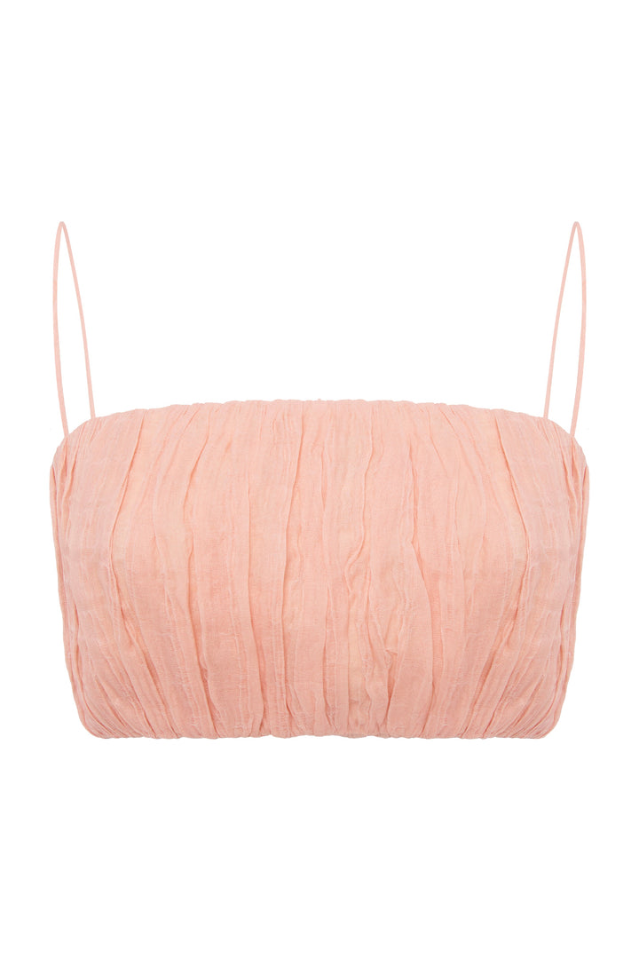 Draped crop top with thin straps