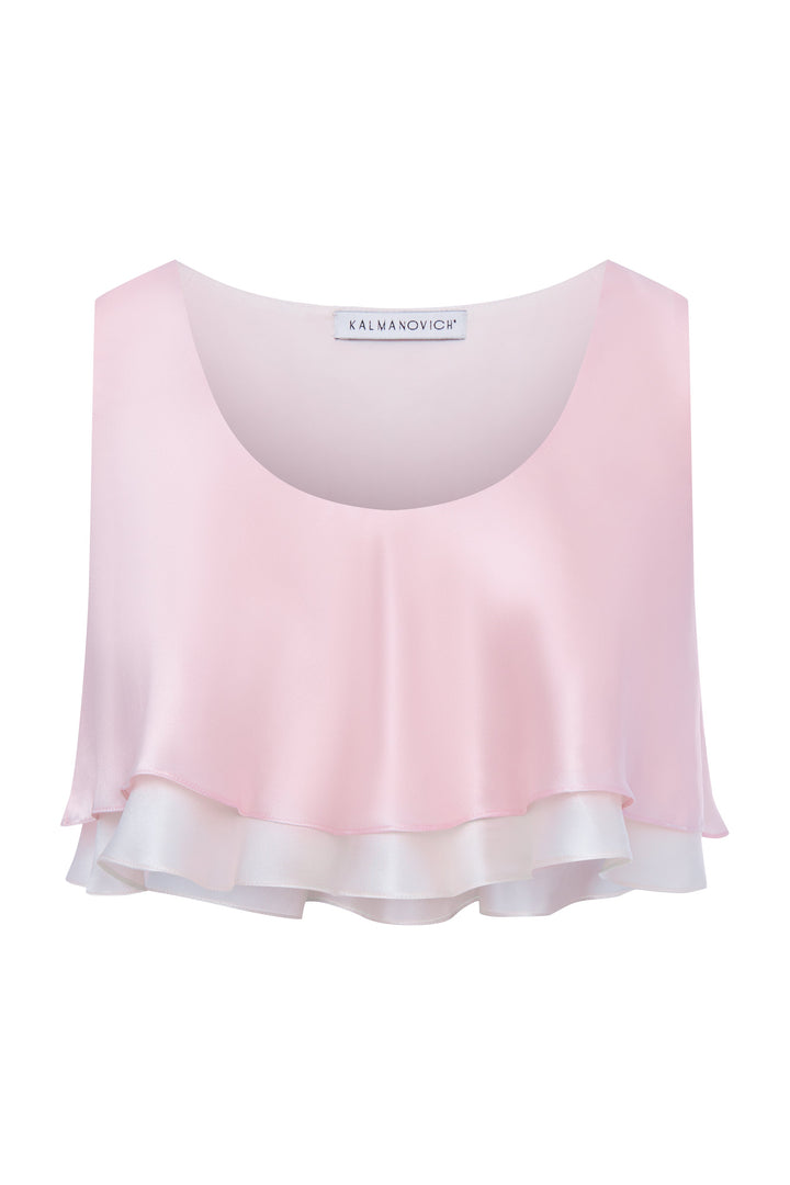 Double-layered crop top made of Liberty silk