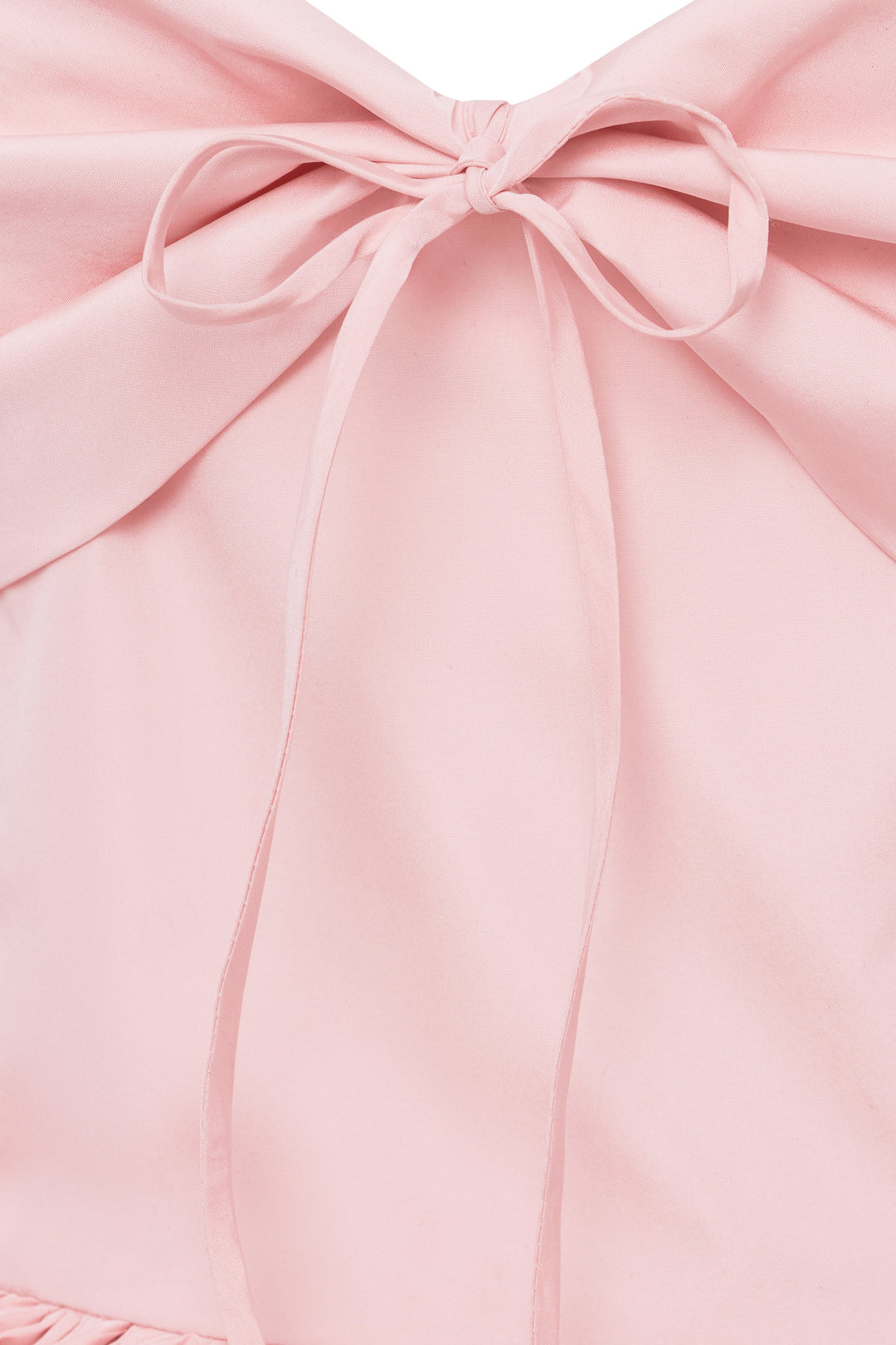 Taffeta slip dress with a ruffled slit