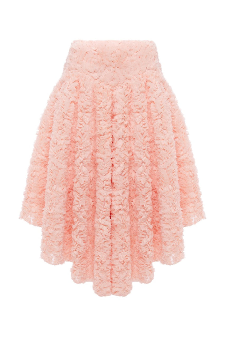 Voluminous textured midi skirt