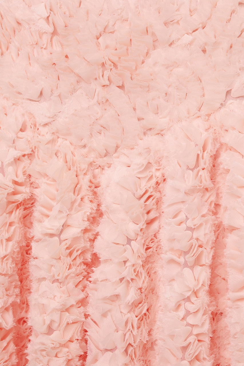 Voluminous textured midi skirt