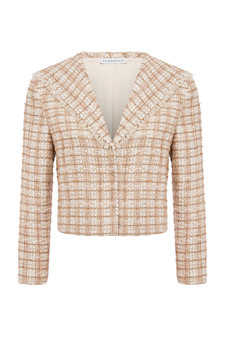 Cropped tweed blazer