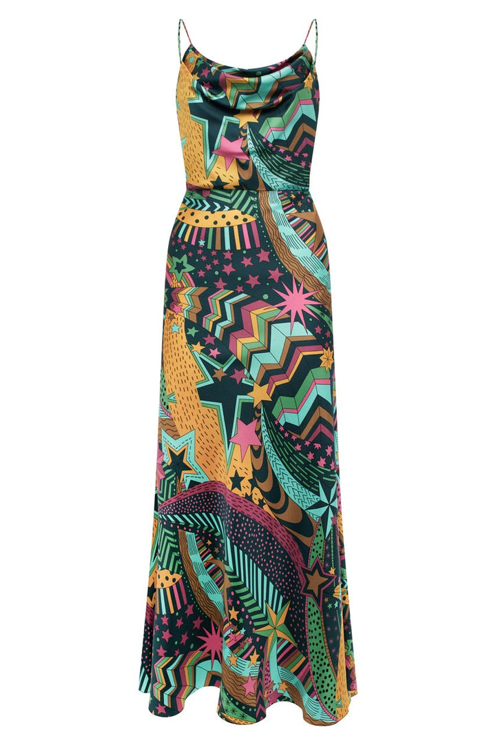 Printed strappy dress made of Liberty silk