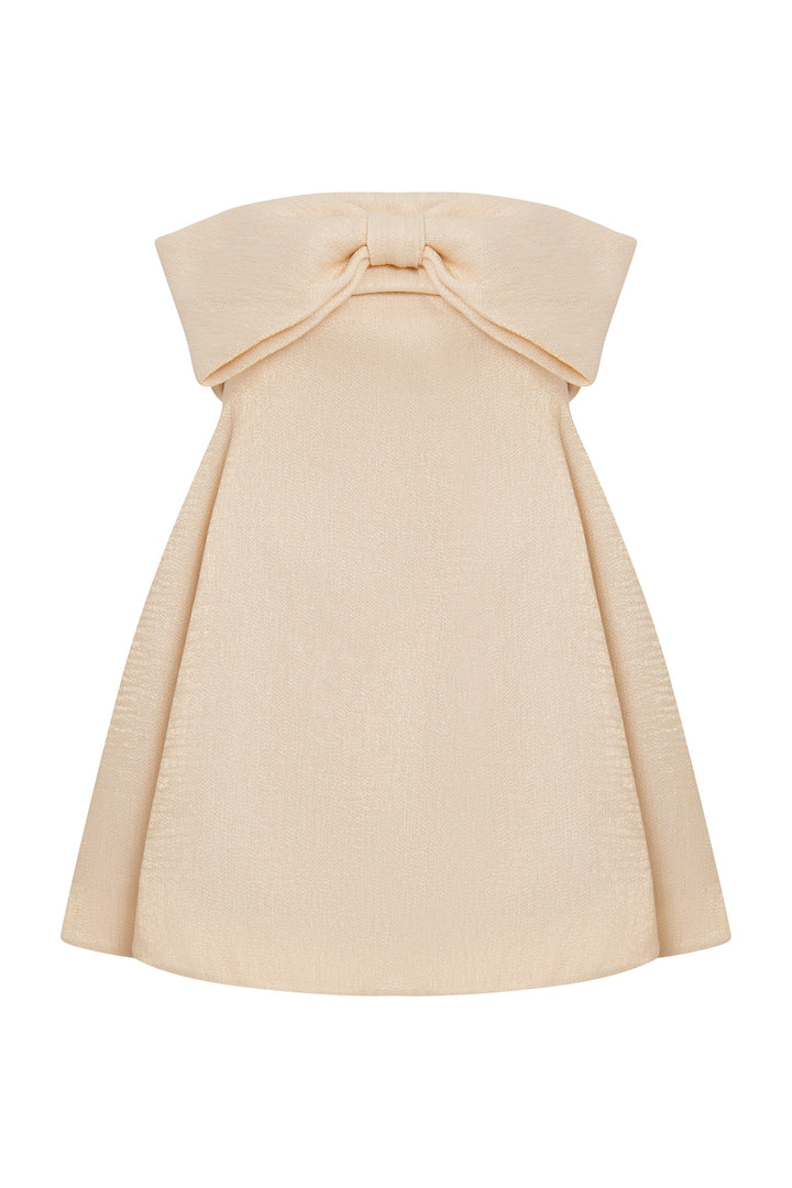 Bow-bodice mini dress