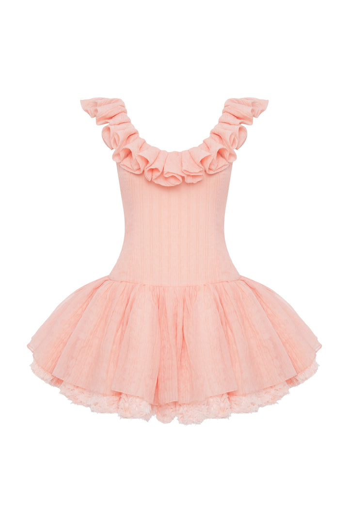 Mini dress with a voluminous skirt