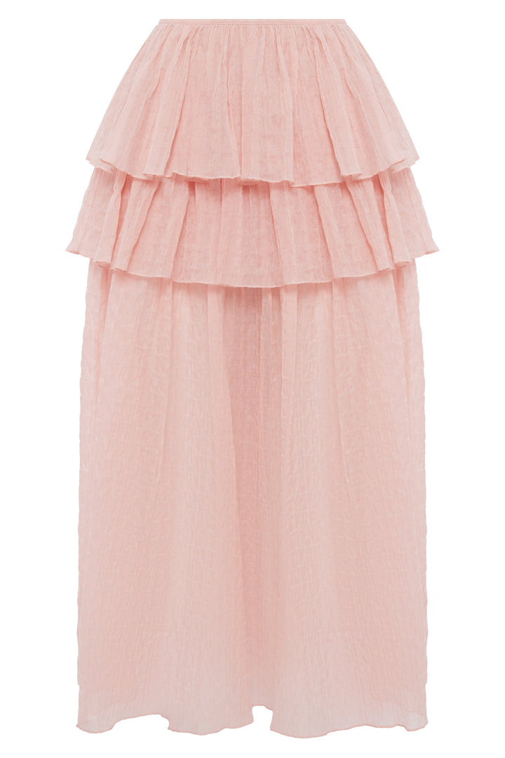 Midi skirt with ruffles