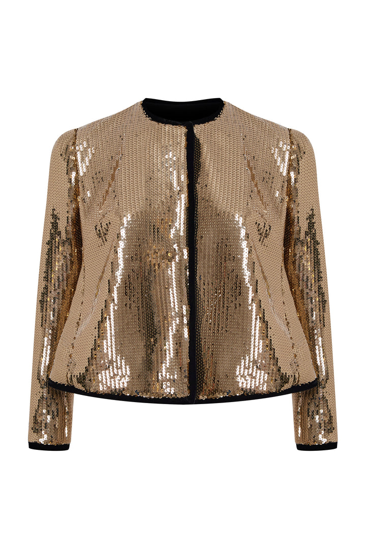 Cropped sequinned blazer
