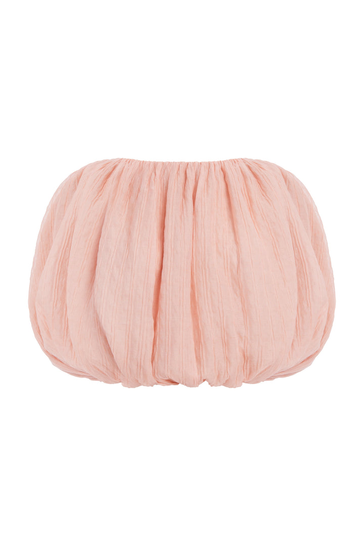 Sleeveless top with wrinkled–effect