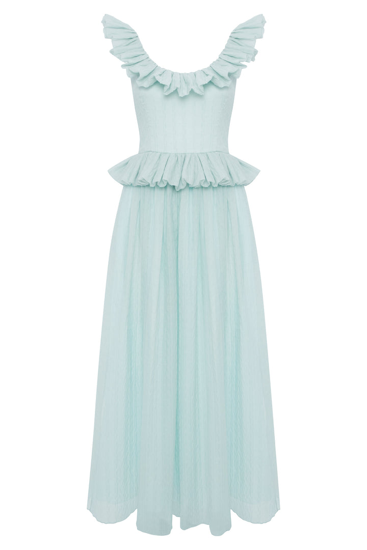 Maxi ruffled-waist sundress