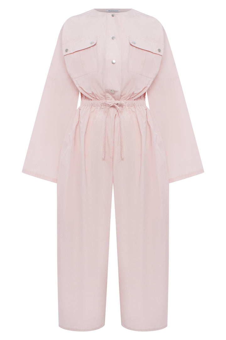 Oversized taffeta jumpsuit