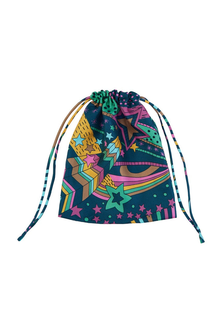 Printed pouch bag made of Liberty silk