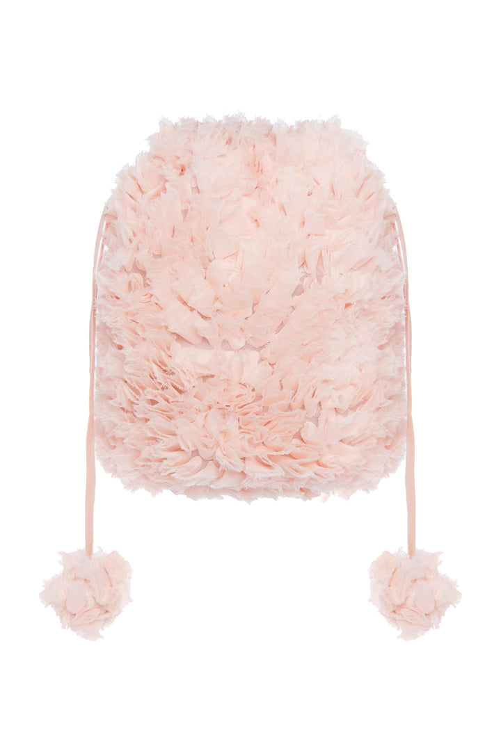 Voluminous textured pouch bag