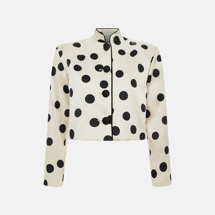 Polka-dot cropped jacket