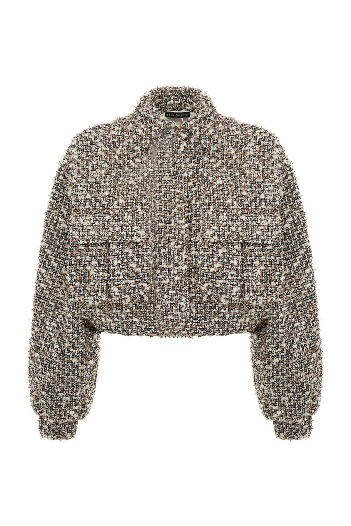 Tweed bomber jacket