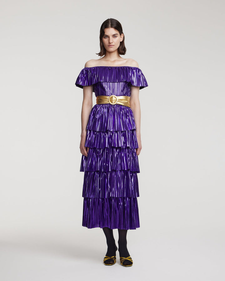 Off-shoulder midi dress