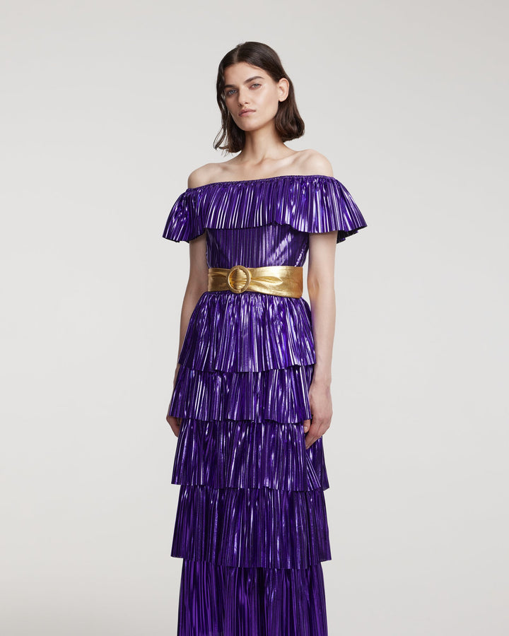 Off-shoulder midi dress