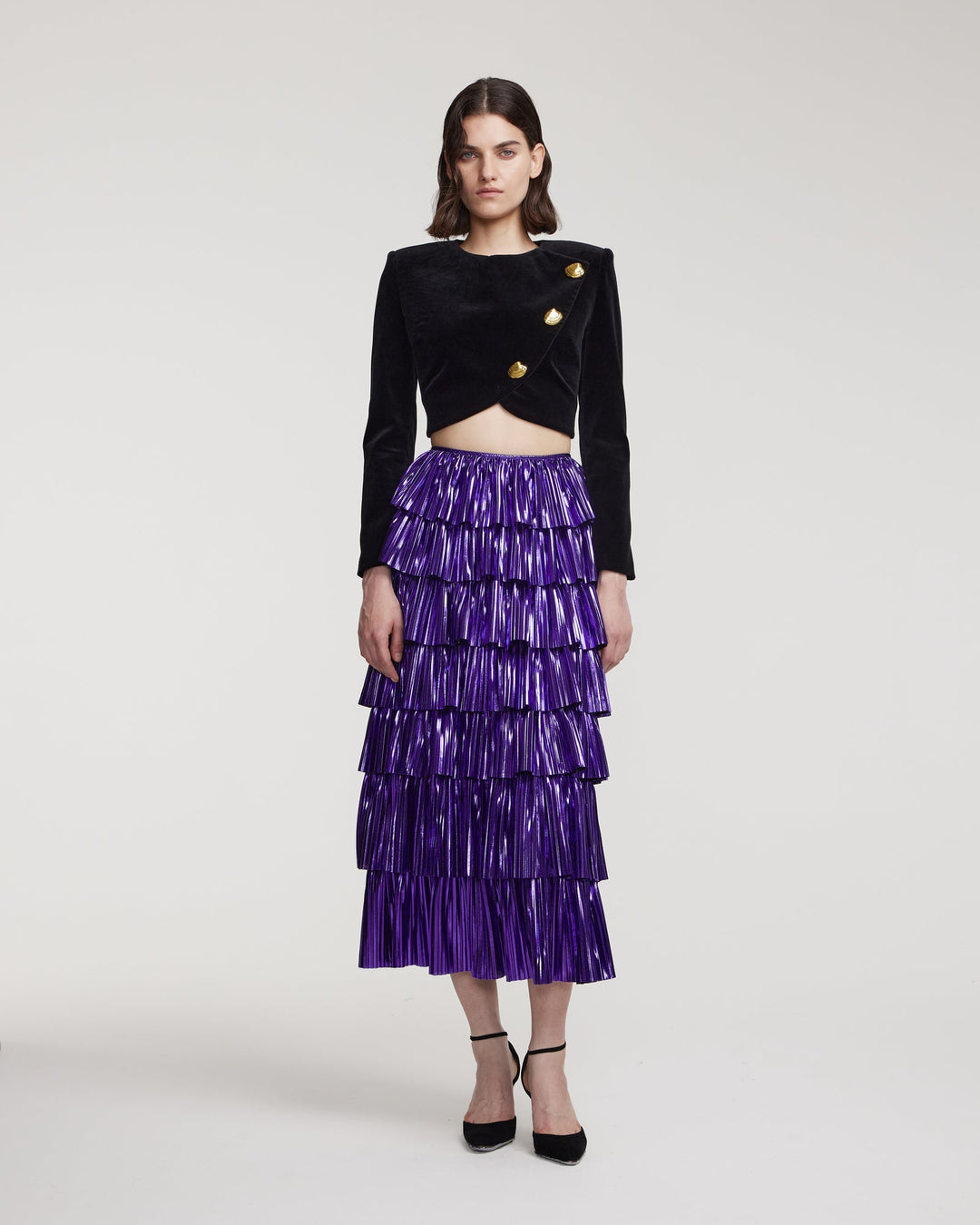 Maxi skirt with ruffles