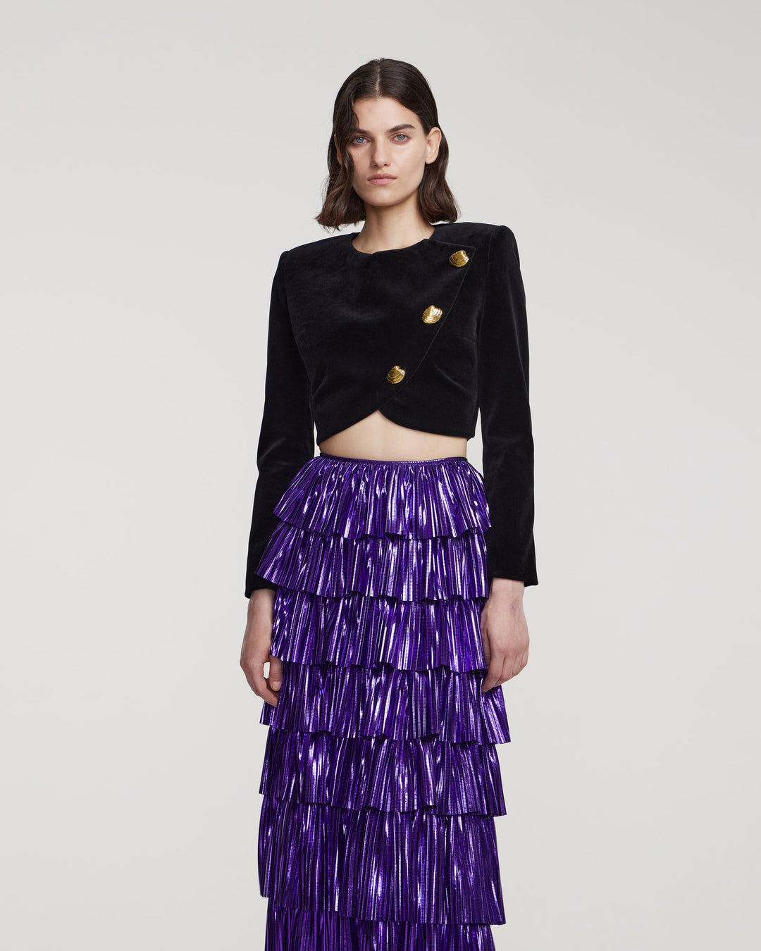 Maxi skirt with ruffles