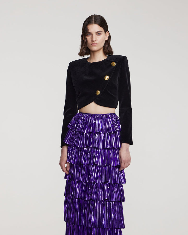 Maxi skirt with ruffles