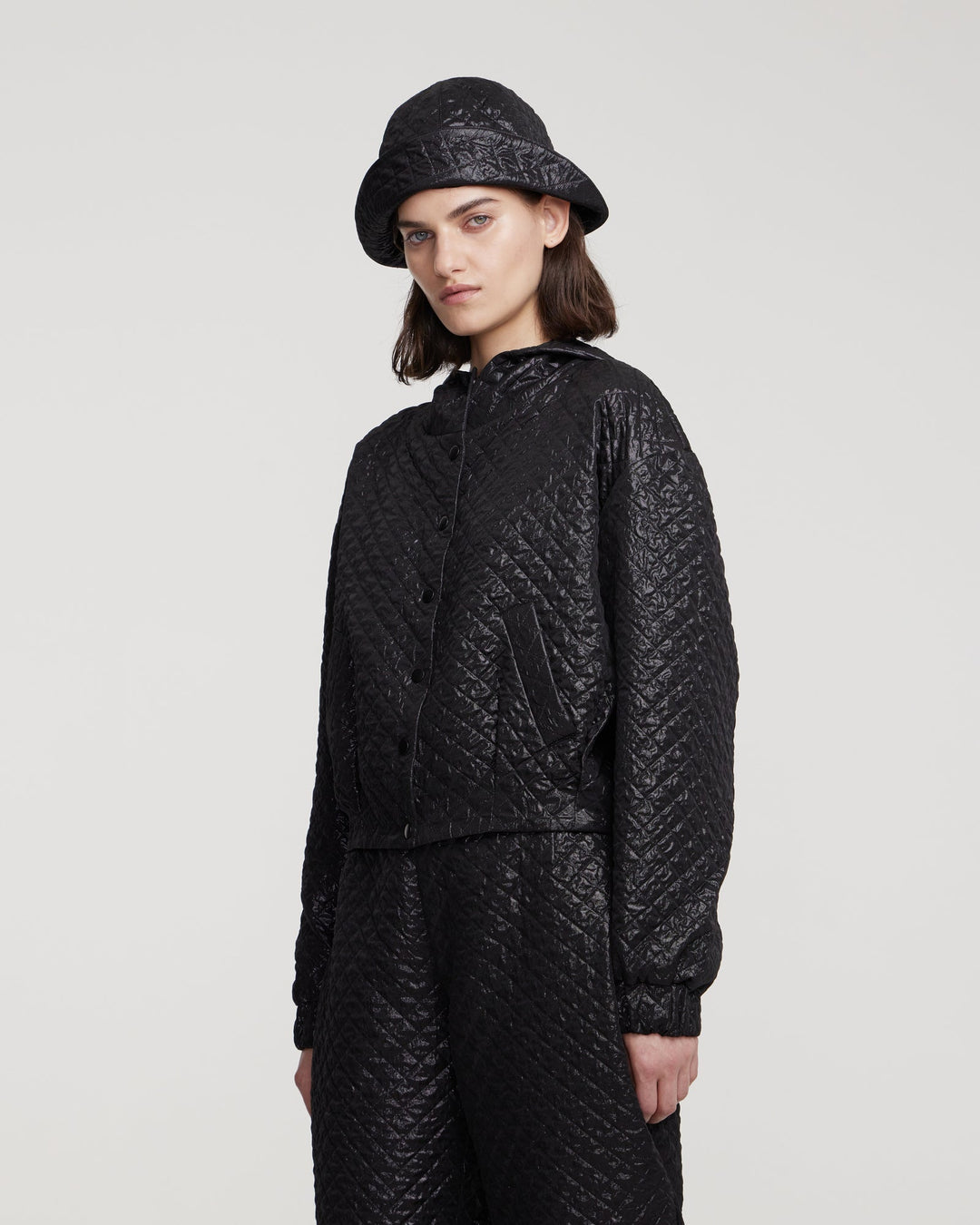 Quilted bomber jacket