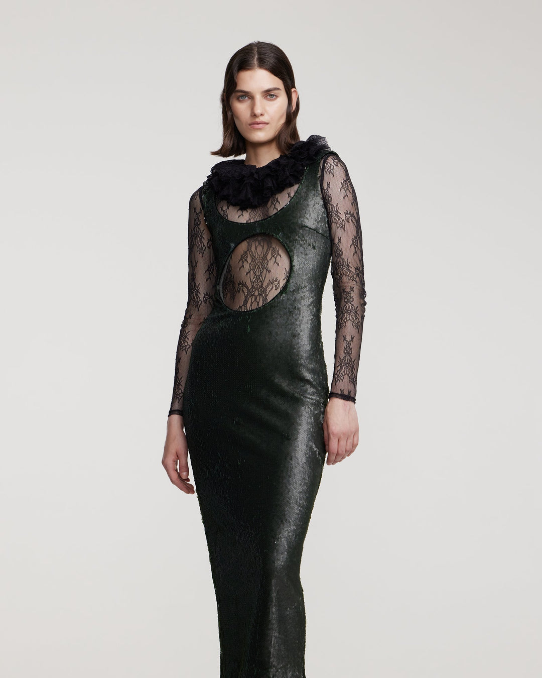 Sequin maxi dress with slit