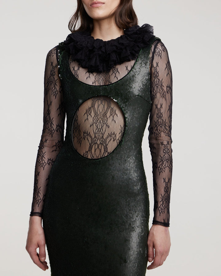 Sequin maxi dress with slit