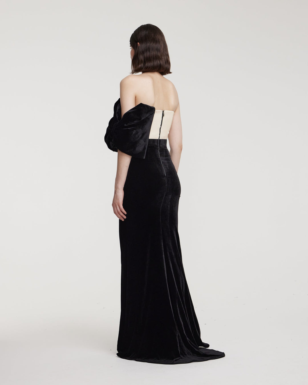 Velvet bustier dress with sequins