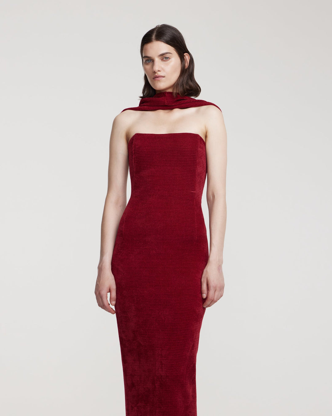 Bustier dress with hood