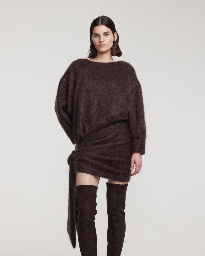 Mohair mini dress with draping